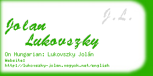jolan lukovszky business card
