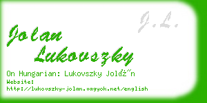 jolan lukovszky business card